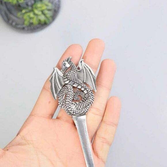 Accessories - Vintage inspired Dragon Hair Accessory, Silver Color, Renaissance, Fairy Core